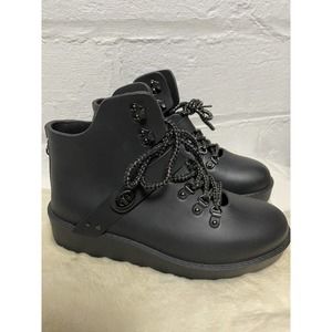 COACH Urban Hiker Rubber Polyester Womens Ankle Boots Black Sz 8